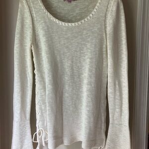 Summer long sleeve top in off white